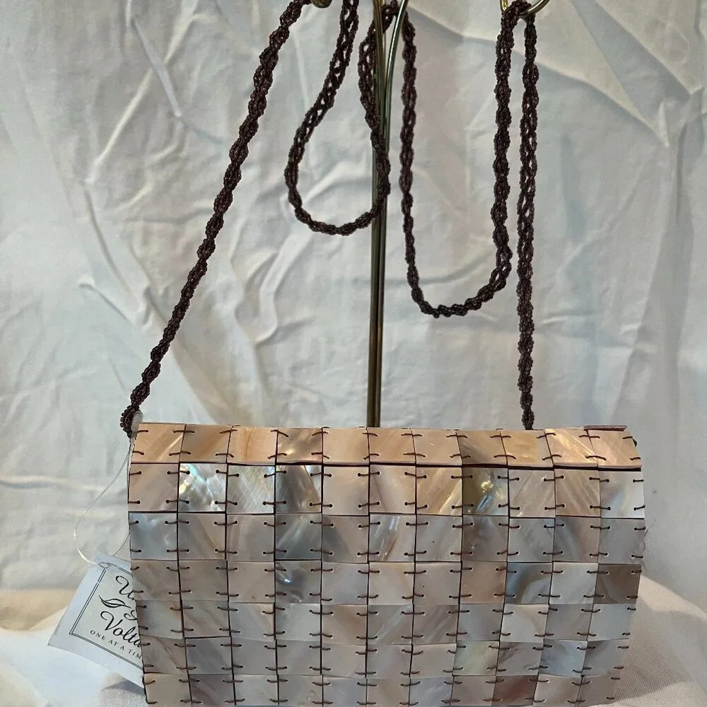 Uno Alla Volta -- Mother of Pearl Tiled Clutch -- New with Tags - Picture 1 of 11